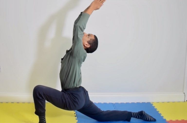 Flexibility stretches with hands above head